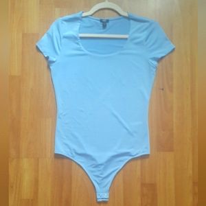 NWOT - Express Body Contour Compression Light Blue Scoop Neck Thong Bodysuit - M